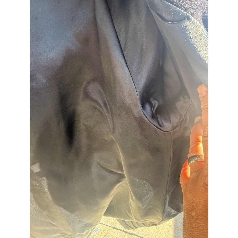 Vintage Imported Cashmere Black Long Coat Satin Lined Women's Overcoat Jacket - Picture 8 of 12